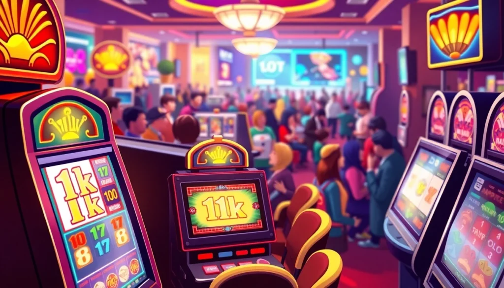 Menangkan permainan dengan slot depo 1k di mesin slot yang cerah dan berwarna.