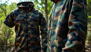 Vibrant goedkope camouflage print op tactische kleding in de natuur