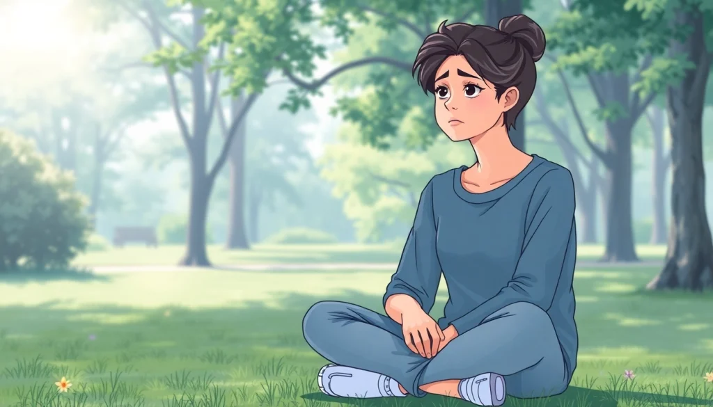 Visual representation of anxiety symptoms captured in a peaceful setting, showcasing a person's introspective moment.