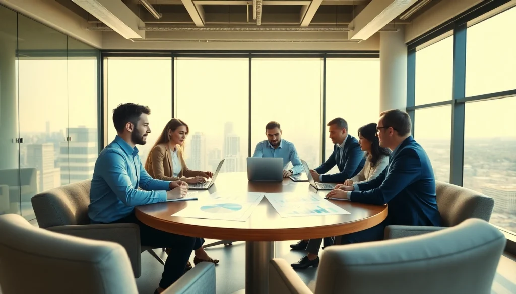 Team discussing Strategy Capture Management strategies in a modern office space.