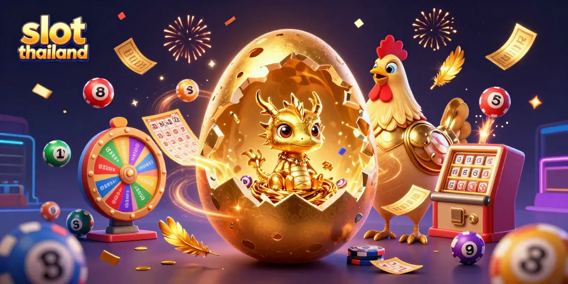 Watch as slot thailand reveals a golden dragon amidst colorful games and vibrant casino elements.